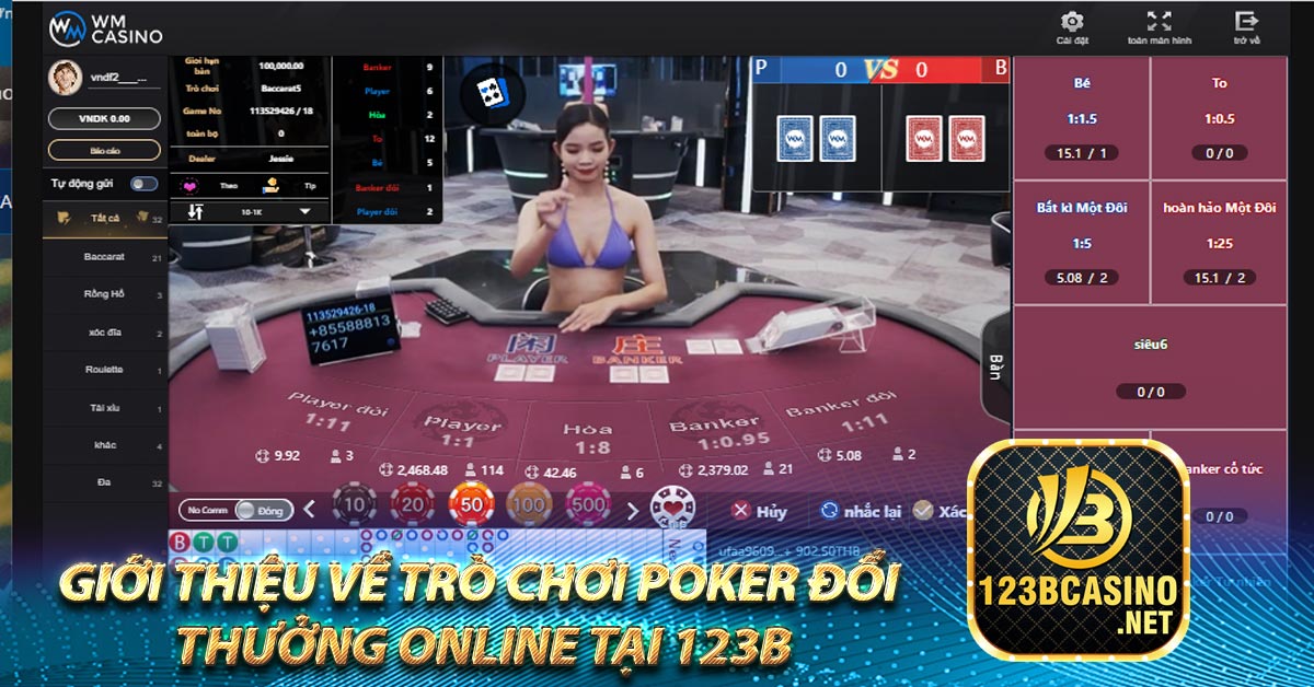 Giới thiệu về trò chơi Poker đổi thưởng online tại 123b